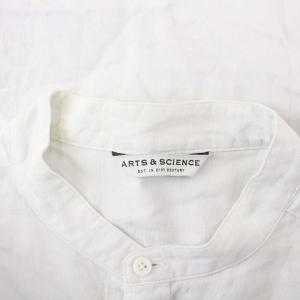 ARTS&SCIENCE コットンヘンプバンドカラーシャツ 長袖 5 L 白 ホワイト 0211-U601D-1058 /KH
