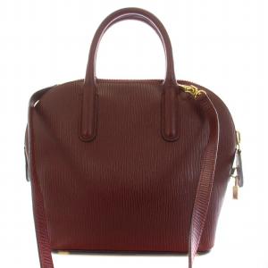 Max Mara ショルダーバッグ ハンドバッグ 2WAY レザー チャーム ボルドー