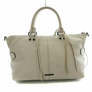 Rebecca Minkoff モトサッチェル Moto Satchel ハンドバッグ レザー 舟形 グレージュ /NW45
