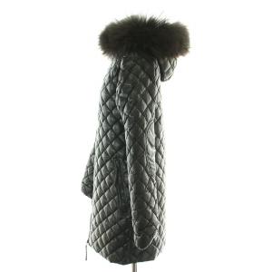 DUVETICA ACCA ダウンコート アウター ロング丈 ジップアップ ファー 38 S 黒 ブラック