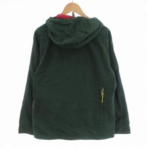 POLO RALPH LAUREN マウンテンパーカー フード 裏地チェック アウター ロゴ刺繍 M 緑 グリーン