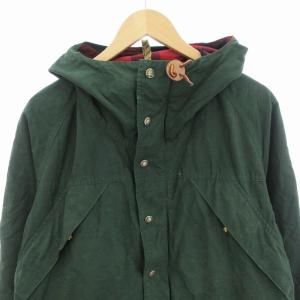 POLO RALPH LAUREN マウンテンパーカー フード 裏地チェック アウター ロゴ刺繍 M 緑 グリーン