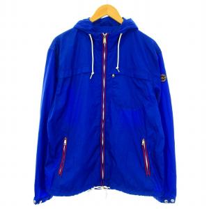 POLO RALPH LAUREN ナイロンジャケット パーカー ジップアップ 薄手 ワッペン L 青 ブルー /KU