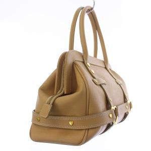 Samantha Thavasa ハンドバッグ ハートスタッズ ミラー付き レザー ベージュ /BM