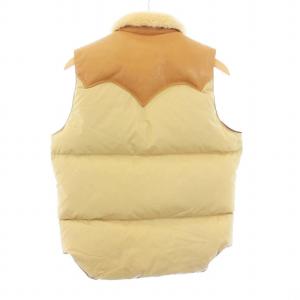 Rocky Mountain FeatherBed CRISTY VEST クリスティ ダウンベスト アウター レザー ナイロン 切替 38 M ベージュ 450-462-11