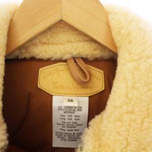 Rocky Mountain FeatherBed CRISTY VEST クリスティ ダウンベスト アウター レザー ナイロン 切替 38 M ベージュ 450-462-11