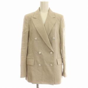 24SS リネン テーラードジャケット ダブル 麻 背抜き 36 S ベージュ