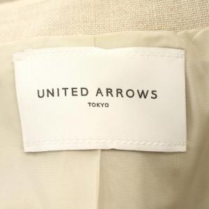 UNITED ARROWS 24SS リネン テーラードジャケット ダブル 麻 背抜き 36 S ベージュ