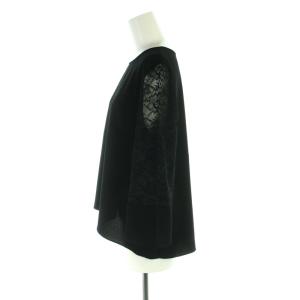 UNTITLED シャツ ブラウス レース 花柄 シアー シースルー 長袖 4 XL 大きいサイズ 黒 ブラック /XK