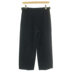 HERMES ストレートパンツ ストレッチ ウール レザーベルト 36 ネイビー