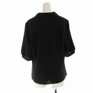 agnes b. シャツ ブラウス Vネック 半袖 黒 ブラック /EE