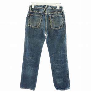 45R デニム パンツ ジーンズ ジーパン ワイドパンツ タック ロゴ