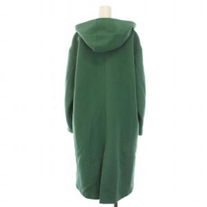Spick&Span ビーバーフーディーラペルコート ロング フード付き アウター 36 S 緑 グリーン