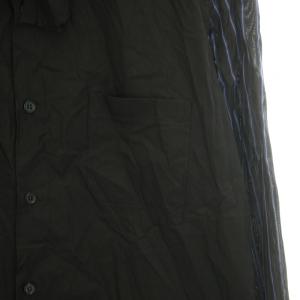 Yohji Yamamoto POUR HOMME 19SS シャツ ストライプ柄切替 ボウタイ 3 ブラック