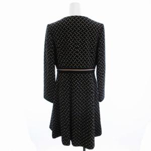 TOCCA ノーカラーコート 刺繍 アウター 総柄 2 M 黒 ブラック