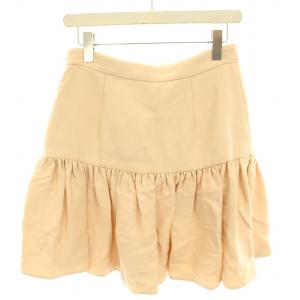 miumiu 2017年製 ティアード ミニ スカート ひざ丈 フレア 42 L ベージュ MG1116 /YT