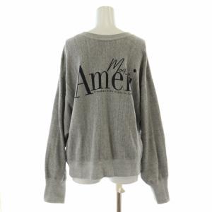 AMERICANA カーディガン スウェット プリント ロゴ ビッグシルエット 長袖 グレー