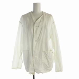 ノーカラージャケット ミドル ノーベント 3B シングル 36 S 白 ホワイト /RO
