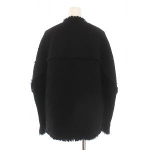 allureville 23AW ジオリカハニカムツイードフリンジジャケット ノーカラー アウター 1 S 黒 ブラック /YM