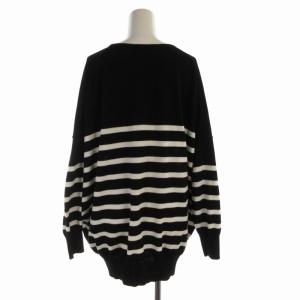 JOURNAL STANDARD 22AW GOODMOODムジボーダーカフタンプルオーバー ニット セーター チュニック スキッパー オーバーサイズ 長袖