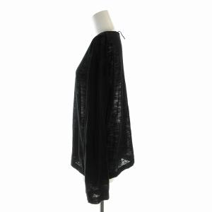 ROBERTO COLLINA ニット セーター シアー プルオーバー クルーネック 長袖 S 黒 ブラック /EE