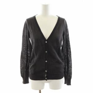 MARGARET HOWELL カーディガン ニット 麻 リネン 長袖 チャコールグレー