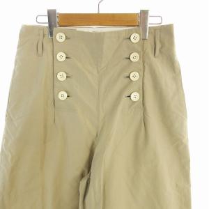 MARGARET HOWELL ワイドパンツ ハイウエスト フロントボタン 1 S ベージュ /EE