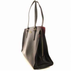 COACH テイタム キャリーオール トートバッグ ロゴ レザー スクエア型 鞄 黒 ブラック C4077