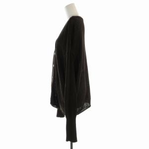 IENA 23SS テープヤーン2WAYVネックカーディガン ニット 麻 リネン混 長袖 F 茶 ブラウン 23080900701110