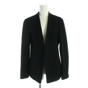 ノーカラージャケット センターベント シングル 背抜き 1 S 黒 ブラック 209153002