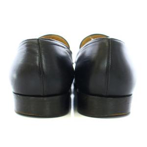 BOTTEGA VENETA ローファー モカシン レザー ロゴプレート 35.5 22.5cm 黒 ブラック