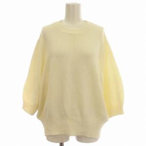 ニット コットン セーター 七分袖 46 M オフホワイト 白