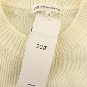 23区 ニット コットン セーター 七分袖 46 M オフホワイト 白