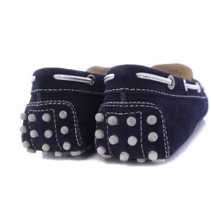 TOD'S ゴンミーニ ローファー モカシン ドライビングシューズ スエード 35.5 22.5cm 紺 ネイビー