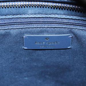 kate spade new york エラ オーバーサイズ ウーブン ギンガム トートバッグ ハンドバッグ ショルダーバッグ ロゴ 紺 ネイビー