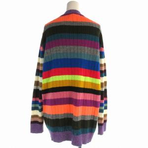 MAX&CO. タグ付き カーディガン ニット ボーダー柄 アルパカ混 Vネック 長袖 L マルチカラー