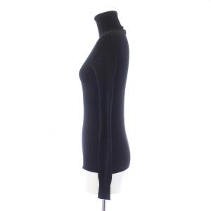 Drawer リブニット セーター 長袖 タートルネック カシミヤ シルク混 2 M 黒 ブラック 6513-106-0513