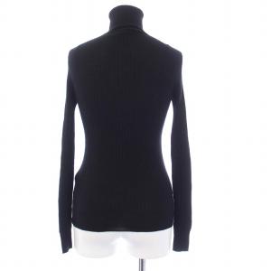 Drawer リブニット セーター 長袖 タートルネック カシミヤ シルク混 2 M 黒 ブラック 6513-106-0513