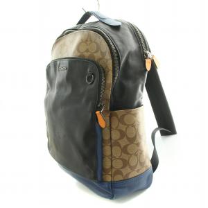 COACH GRAHAM BACKPACK グラハムバックパック タン×アドミラルマルチ リュックサック デイパック レザー 切替 シグネチャー