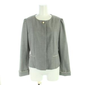 TO BE CHIC セットアップ 上下 2点セット スーツ ノーカラージャケット フレアスカート ひざ丈 シングル フリル 42 XXXL 大きいサイズ