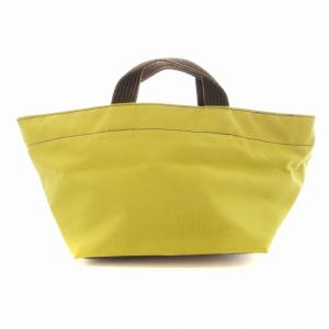 ハンドバッグ キャンバス 舟型 鞄 黄緑 グリーン