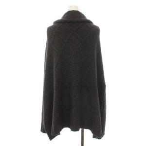 OLD ENGLAND ポンチョ ニット プルオーバー タートルネック アルパカ混 ダークグレー