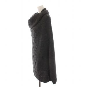 OLD ENGLAND ポンチョ ニット プルオーバー タートルネック アルパカ混 ダークグレー