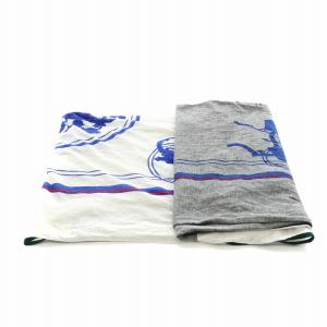 HERMES EXLIBRIS ストール グレー ホワイト ブルー