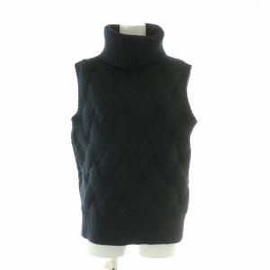 ニットベスト プルオーバー タートルネック ウール 2 M 黒 ブラック /BB