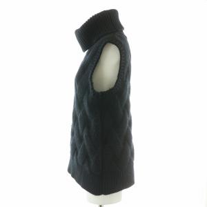 BATONER ニットベスト プルオーバー タートルネック ウール 2 M 黒 ブラック /BB