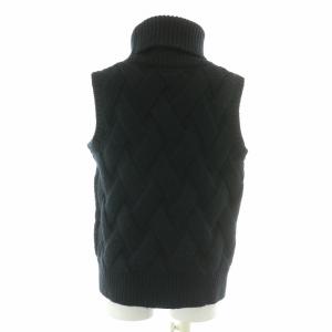 BATONER ニットベスト プルオーバー タートルネック ウール 2 M 黒 ブラック /BB