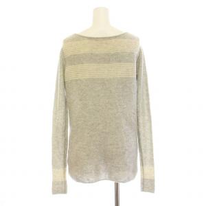 GALERIE VIE ニット 長袖 Vネック ボーダー カシミヤ 1 S グレー