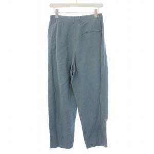GALERIE VIE 22SS リネンキュプラシルク フロントタックテーパードパンツ ジップフライ 36 M 水色 23-04-21-04304