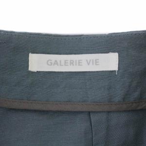 GALERIE VIE 22SS リネンキュプラシルク フロントタックテーパードパンツ ジップフライ 36 M 水色 23-04-21-04304